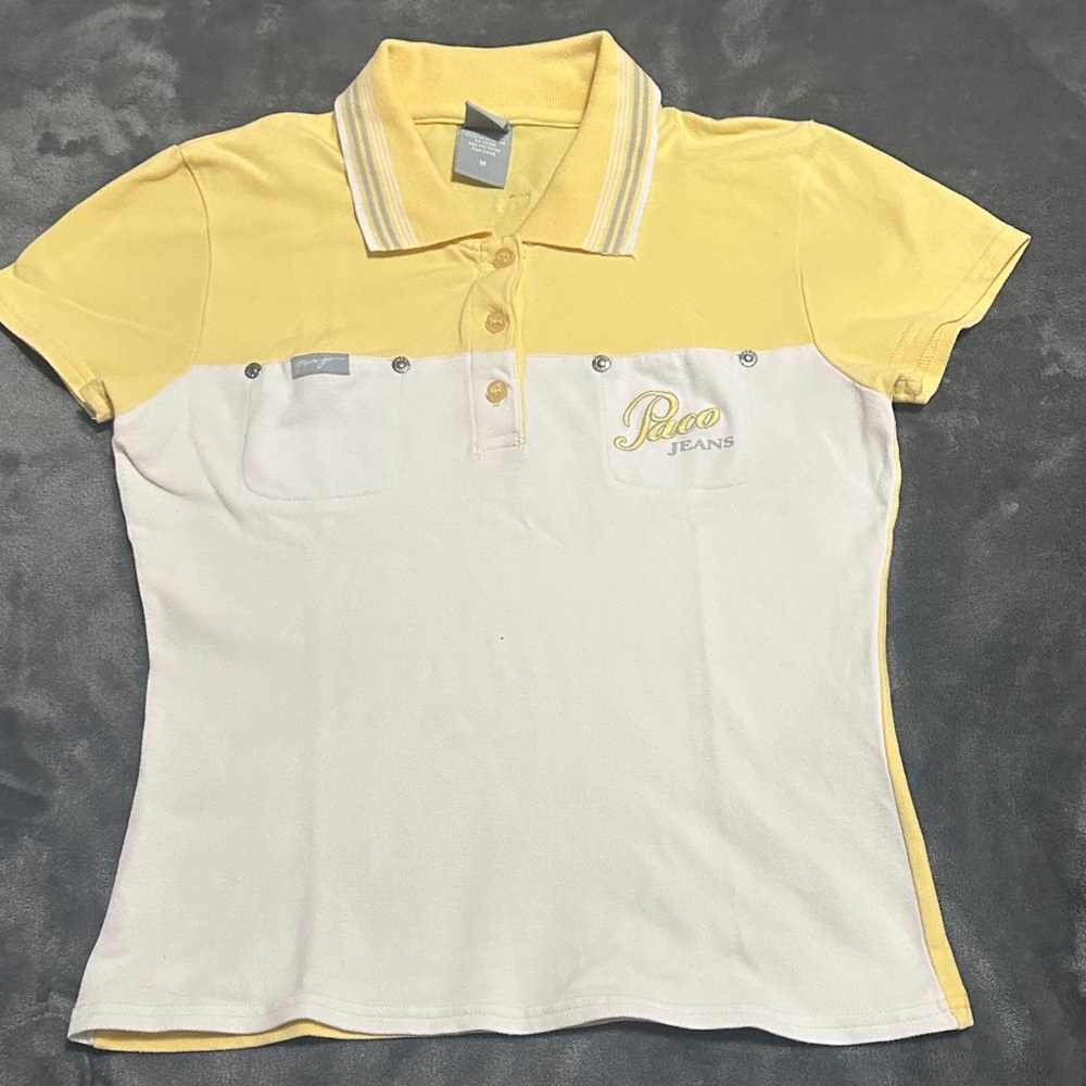 Apollo Jeans Yellow and White Button Down Shirt